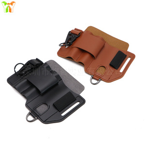In stock multi-functional <b>tool</b> set, waist-mounted <b>leather</b> <b>tool</b> storage bag, EDC tactical <b>tool</b> bag, flashlight case. - Product Image 3
