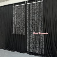 Rideau de perles de mariage en plastique 180cm*90cm, rectangulaire, pour plafond de scène, décoration de lustres, intérieur/extérieur, emballé en carton