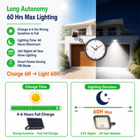 Projecteur solaire IP65 étanche 30W avec détecteur de mouvement PIR pour extérieur
