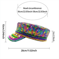 Chapeau de Capitaine à Paillettes Arc-en-ciel en Gros, 3 MOQ, Multicolore, avec Strass et Pierres Précieuses, pour Festival de Musique Rave, Soirée Décontractée, Plage