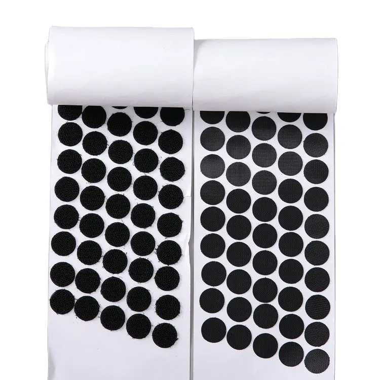 Bordas redondas transparentes, quadros redondos resistentes de nylon auto adesivos pontos traseiros círculo fita de rolo de logotipo gancho e cola de laço ponto