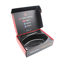 Caja de Envío Impresa Personalizada, Cartón Rígido Negro y Rojo Premium con Logotipo, Enlaces Sociales, Inserto Moldeado para Marcas Deportivas y de Estilo de Vida
