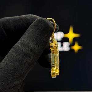 Custom Hip Hop 925 Sterling <b>Silver</b> VVS Moissanite Letter <b>Name</b> Charm Pendant 18K Gold Plated Double Layer Unisex <b>Necklace</b> - Product Image 3