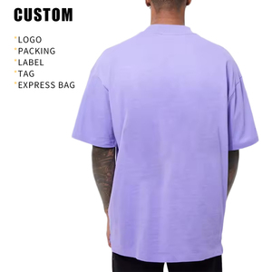 T-shirt Oversize en Coton Tricoté 100% Coton, 300 Grammes, Épaules Tombantes, Col Mock Rib, Grammage Lourd, Écologique, Vierge pour Impression - Vente en Gros - Product Image 3
