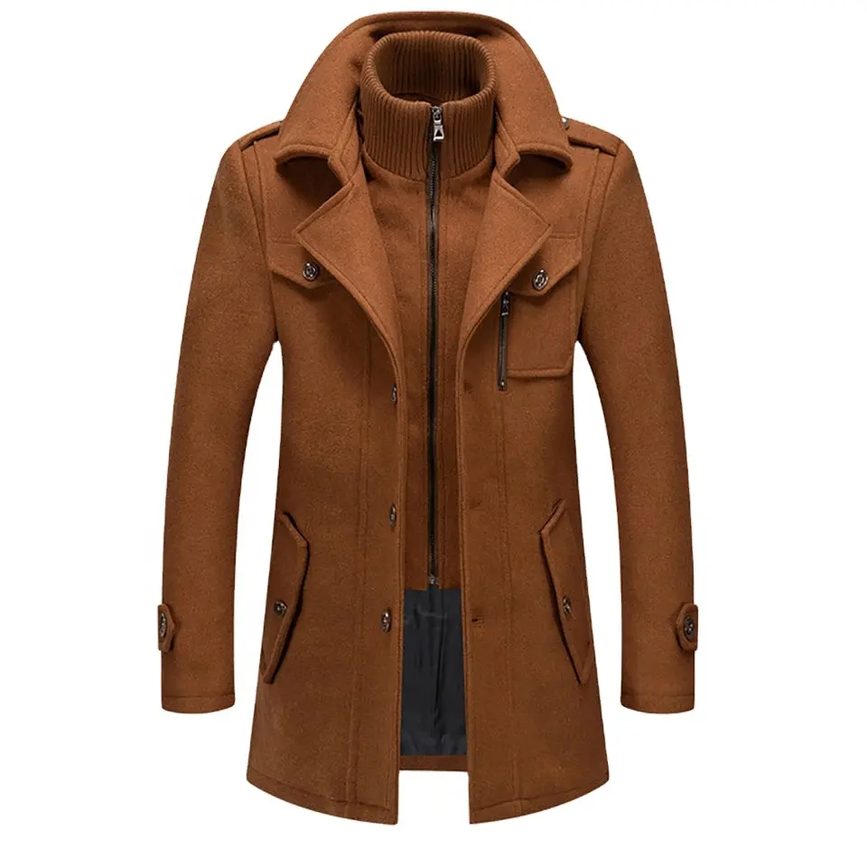 男性のための新しいスタイルの秋冬ウールの男性のコートエレガントな男性のコートとジャケットのファッションのロングコート