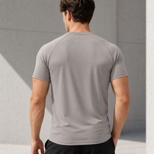 Camiseta de Cuello Redondo para Hombre con Logotipo Personalizado, Manga Corta, Color Sólido, Tejido Transpirable, Servicio de Impresión de Marca Privada OEM ODM - Product Image 5