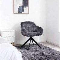 Meubles de salle à manger modernes et minimalistes, écologiques, chaises à dossier haut rembourrées en chenille avec pieds en métal, ensemble