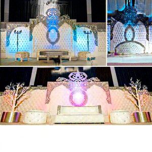 Top <b>Wedding</b> Stage Leather Back-<b>Frames</b> Setup Best <b>Wedding</b> Stage Leather Tufted Panels Prominent <b>Wedding</b> Stage with Leather Panel - Product Image 1