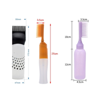 Bouteille applicatrice de teinture capillaire en plastique PET de 110 ml, 120 ml, 170 ml avec peigne et brosse graduée pour salon de coiffure, teinture capillaire, huile