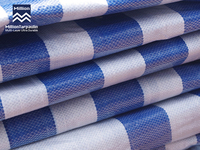 Bâche en polypropylène (PP) MILLION 90 g/m² blanche et bleue, légère et pliable, pour camping en extérieur, protection de meubles de patio, bâche en PE/PP
