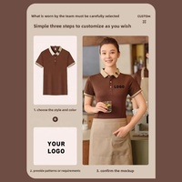 Chemise de travail personnalisée pour homme, à manches courtes, 100 % polyester, avec fermeture boutonnée, grande taille, pour le personnel de restaurant, uniforme de café et de laiterie