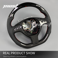 Volant personnalisé en fibre de carbone noire avec LED pour BMW E39 E46 M3 M5 Série 3 330i 330Ci 2001-2005, amélioration de l'intérieur sportif