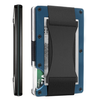 Dompet Logam Pria Sederhana Berkualitas Tinggi, Penahan Kartu Kredit Anti RFID dari Aluminium, Dibuat dengan Mesin CNC