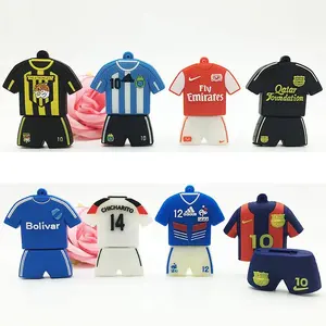 Soccer Sports Team Clothing USB Flash Drive PVC USB Memory Stick Custom Pendrive 2.0/3.0 Suitable for Commemorative Gifts