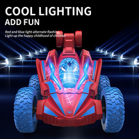 Niños 360 °   Coche RC Acrobático Giratorio - Vehículo Eléctrico Todoterreno de 4 Canales con Cable USB - Juguete de Control Remoto Listo para Usar