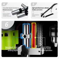 Mini perceuse à colonne de table en gros |   Machine à percer de bureau pour bijoux, perles, circuits imprimés et petites ateliers