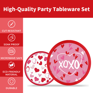XIELI Vietnam Assiettes en papier jetables, vaisselle de fête de la saint-valentin, ensemble d'assiettes en papier écologiques - Product Image 3