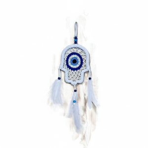Vente en gros artisanal d'ornement artisanal à plumes de bohème mauvais œil attrape-rêves pour la décoration murale de la maison - Product Image 2