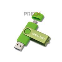 Clé USB 3.0 2-en-1 OTG Mini clé USB rotative en métal 8G 16G 32G 64G 128G vente en gros