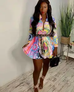Top con estampado africano y Falda plisada para mujer, conjunto de ropa de talla grande, 2 piezas, gran oferta - Product Image 1