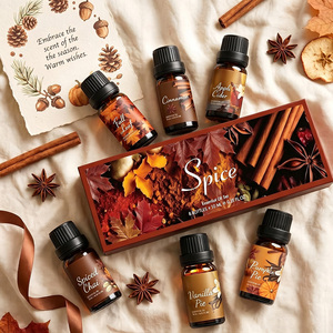 Ensemble d'huiles essentielles aux épices d'automne 8x10ML, <span class=keywords><strong>parfum</strong></span> d'automne citrouille <span class=keywords><strong>cannelle</strong></span> vanille pour bougies, savons, diffuseurs à bâtonnets, OEM, marque privée - Product Image 6