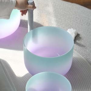 SUCCESS Juego de Cuencos Cantores de Cristal con Degradado Azul y Morado, Instrumento de Sanación por Sonido con Base de Transporte - Product Image 4