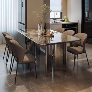 Chaise de salle à manger simple et moderne en métal et cuir, personnalisable, modèle de designer haut de gamme, meubles pour la maison et la restauration - Product Image 5