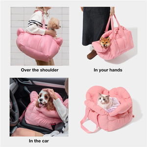 Porte-siège de voiture de voyage pour animaux de compagnie avec laisse de sécurité à clipser et <span class=keywords><strong>coussin</strong></span> Portable chien chat lit chiens chiot siège rehausseur sac de transport pour animaux de compagnie - Product Image 4