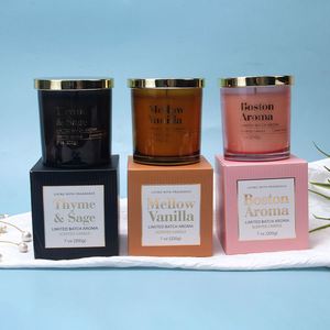 Bougie parfumée Boston Aroma, cire de soja, aromathérapie, décoration d'intérieur, pot en verre de 7 oz, style élégant fait main - Product Image 3