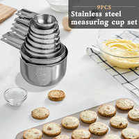 Ensemble de tasses à mesurer écologiques en acier inoxydable, outils de mesure de précision de qualité alimentaire, compatibles lave-vaisselle, pour la pâtisserie, la cuisine et le café