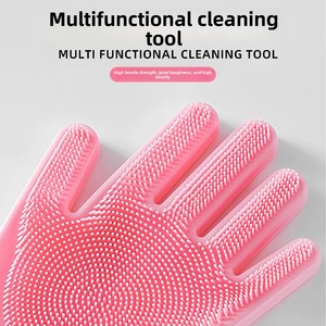 Gants en <span class=keywords><strong>silicone</strong></span> pour la vaisselle, très vendus à l'international, pour le nettoyage domestique, imperméables, épais et multifonctionnels - Product Image 3