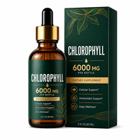 Gouttes liquides de chlorophylle haute puissance 6000 mg avec spiruline et chlorelle pour déodorant interne et soutien énergétique OEM