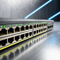 Commutateur réseau commercial C9200L-48P-4G-E 52 ports Gigabit PoE géré avec SNMP et QoS, 4 ports SFP Uplink, 370W, 1U, montable en rack