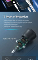 Pengisi Daya Mobil USB QC3.0 USB C Dual Ports PD 30W dengan Proteksi OTP & OVP untuk Ponsel & Laptop Gaya Punk