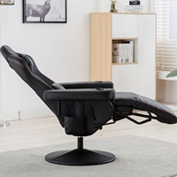 Chaise de Gaming ergonomique, siège en cuir, avec porte-tasses, Style course rose, pivotante, avec repose-pieds, pour bureau Gaming