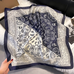 South Korea Satin Square Scarf for Women 70cm New Small Geometric <strong>Pattern</strong> Logo Decorative Small <strong>Shawl</strong> Many in Wholesale - Product Image 1