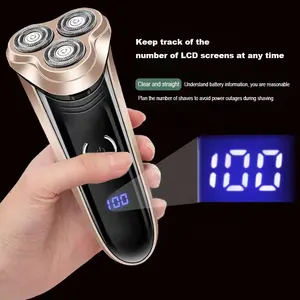 Waterproof Triple Blade Rotary Shaving Machine Rechargeable Beard Trimmer Electric Shaver For Men