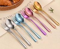 Ensemble de couverts en titane pur, luxueux, coloré, moderne, minimaliste, de qualité alimentaire, léger, portable, durable, sans goût métallique