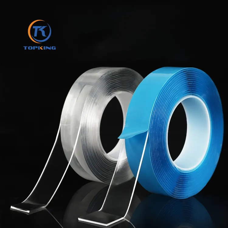 Nano cinta extraíble de doble cara de bajo costo transparente lavable reutilizable acrílico fuerte adhesivo PU Gel agarre Nano cinta