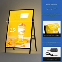 Boîte lumineuse publicitaire LED en verre trempé avec cadre en aluminium rectangulaire coulissant