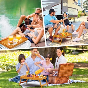 Nouvelle conception Table de lit réglable Table de plateau de lit en bambou Table de lit pour ordinateur portable - Product Image 3