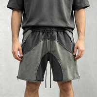 Nouvelle Arrivée Shorts de Sport Personnalisés pour Hommes 100% Coton Effet Délavé Vintage avec Logo Brodé et Patch Imprimé – Shorts Décontractés d'Été pour Hommes