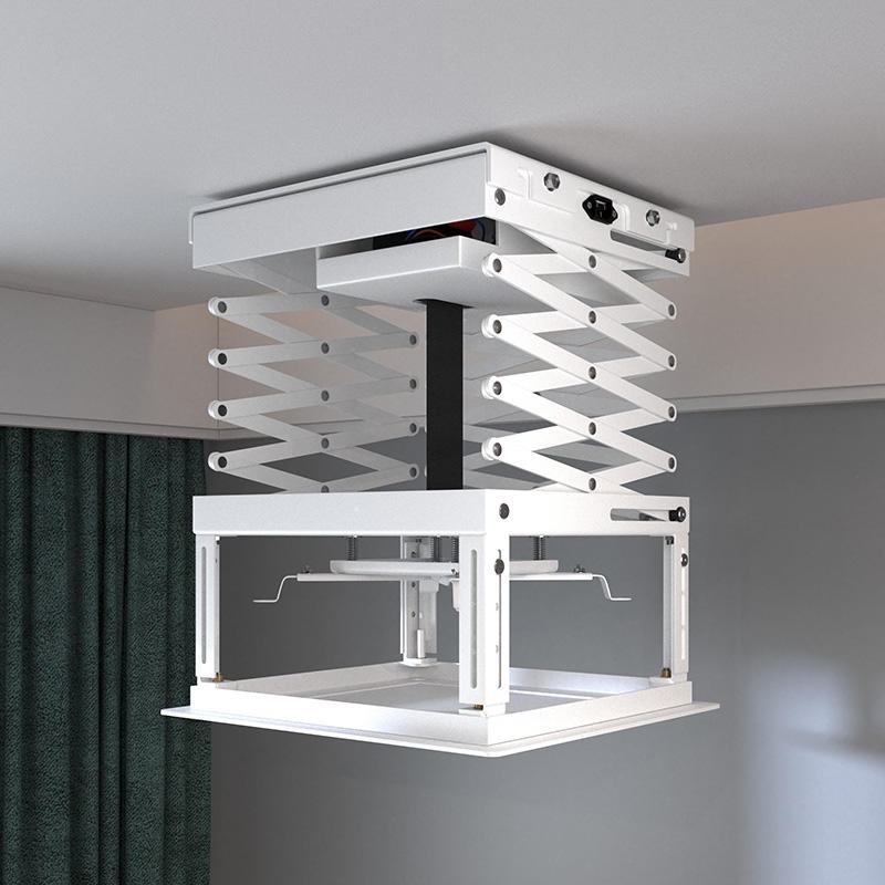 <strong>Ceiling</strong>-Mounted <strong>Motorized</strong> <strong>Projector</strong> Lift Scissor Embedded <strong>Projector</strong> <strong>Mount</strong> with Remote Control for Home Use Hidden Screen