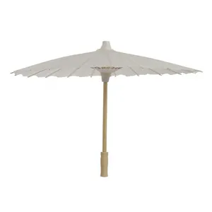 Parapluie de mariage en papier, parasol blanc fait à la main, parapluie artisanal uni avec poignée en bois, vente en gros