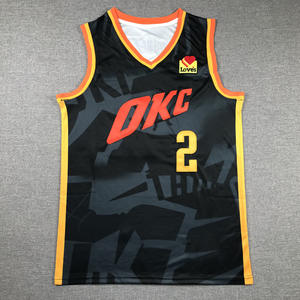 Vente en gros de maillots de basket-ball pour hommes adultes, équipe des États-Unis, haute qualité, Oklahoma City, broderie HOLMGREN 7 - Product Image 3