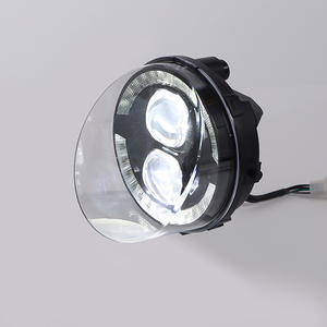 Phare LED rond classique avec anneau halo pour moto <span class=keywords><strong>vintage</strong></span> personnalisée - Product Image 2