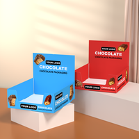 Support d'affichage de produits en papier pour magasin de détail personnalisé, présentoir en carton ondulé, boîte pour barres chocolatées