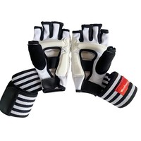 Guantes de Boxeo de Poliuretano, Medios Dedos, Unisex, para Sanda, Taekwondo, Entrenamiento con Saco de Arena, Combate