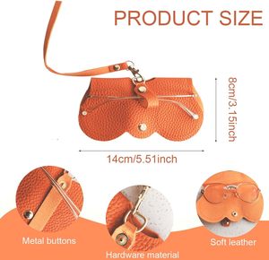 Étui à lunettes rectangulaire en cuir PU souple de haute qualité, portable, avec cadre doré, sac de rangement pour lunettes, élégant et tendance - Product Image 4