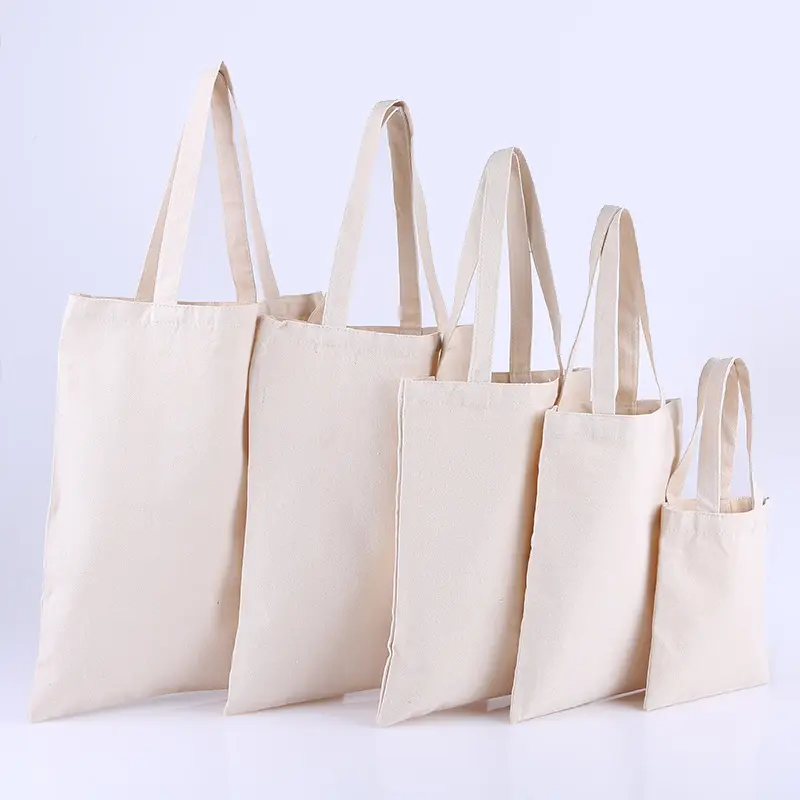 Vente en gros pas cher sac cabas en toile blanc uni sac en coton logo imprimé personnalisé sacs en toile réutilisables pour femmes shopping